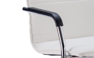 Echo Medium Back Leather Cantilever Visitor Chair with Arms - Image 7