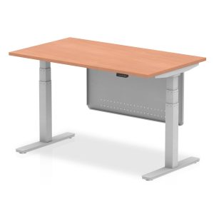 Air Height Adjustable Desk without Cable Ports with Steel Modesty Panel - Image 3