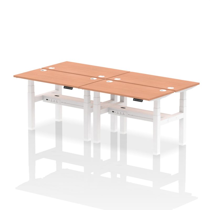 Air Back-to-Back Slimline Height Adjustable Bench Desk - 4 Person - Image 3