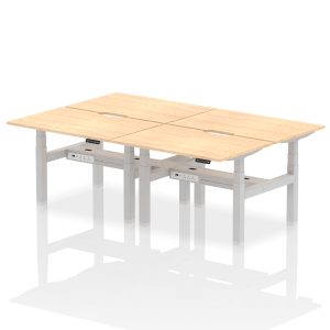 Air Back-to-Back Scalloped Edge Height Adjustable Bench Desk - 4 Person - Image 8