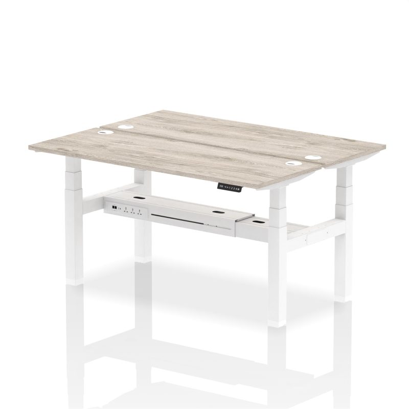 Air Back-to-Back Slimline Height Adjustable Bench Desk - 2 Person - Image 42