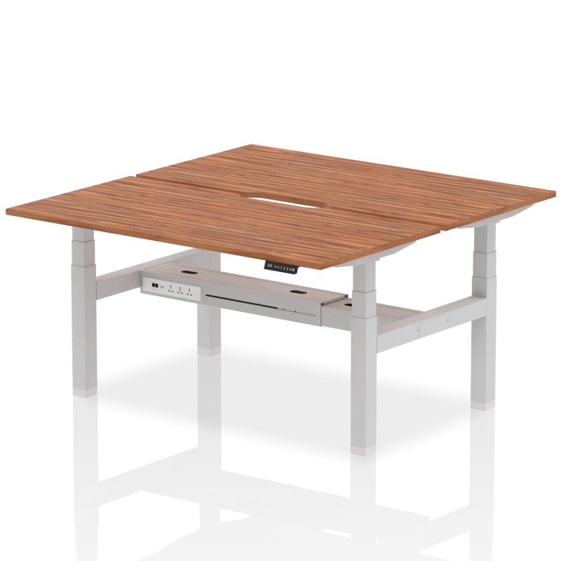 Air Back-to-Back Scalloped Edge Height Adjustable Bench Desk - 2 Person - Image 50