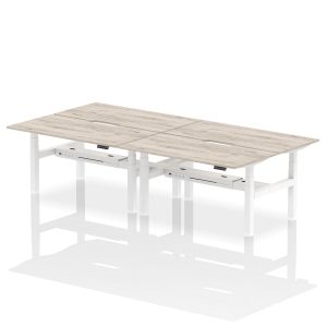 Air Back-to-Back Scalloped Edge Height Adjustable Bench Desk - 4 Person - Image 42