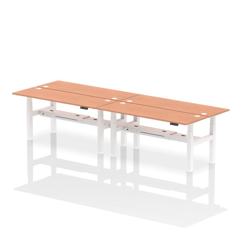 Air Back-to-Back Slimline Height Adjustable Bench Desk - 4 Person - Image 57