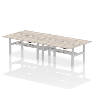 Air Back-to-Back Scalloped Edge Height Adjustable Bench Desk - 4 Person - Image 59