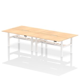 Air Back-to-Back Scalloped Edge Height Adjustable Bench Desk - 4 Person - Image 63
