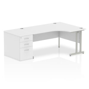 Impulse 1600mm Cantilever Right Crescent Desk Workstation - Image 23