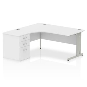 Impulse 1600mm Cable Managed Left Crescent Desk Workstation - Image 21