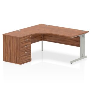 Impulse 1600mm Cable Managed Left Crescent Desk Workstation - Image 9