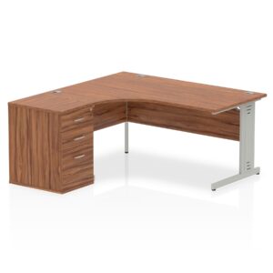 Impulse 1600mm Cable Managed Left Crescent Desk Workstation - Image 19