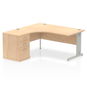 Impulse 1600mm Cable Managed Left Crescent Desk Workstation - Image 15