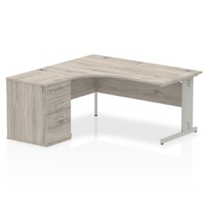 Impulse 1600mm Cable Managed Left Crescent Desk Workstation - Image 3