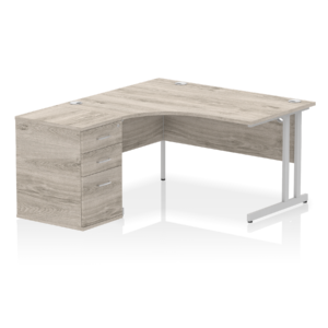 Impulse 1400mm Cantilever Left Crescent Desk Workstation - Image 4