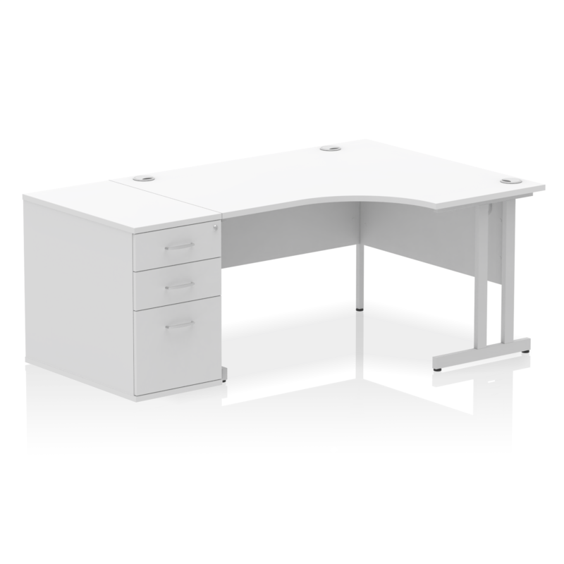 Impulse 1400mm Cantilever Right Crescent Desk Workstation - Image 42