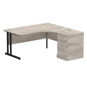 Impulse 1600mm Cantilever Right Crescent Desk Workstation - Image 6