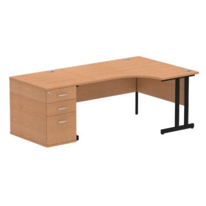 Impulse 1600mm Cantilever Right Crescent Desk Workstation - Image 16