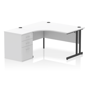 Impulse 1400mm Cantilever Left Crescent Desk Workstation - Image 18