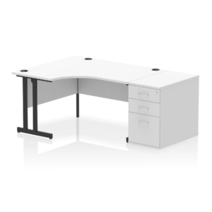 Impulse 1400mm Cantilever Left Crescent Desk Workstation - Image 39