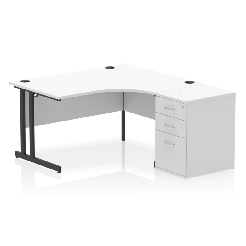 Impulse 1400mm Cantilever Right Crescent Desk Workstation - Image 32