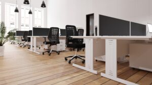 Impulse 1400mm Straight Desk Cable Managed Leg - Image 80