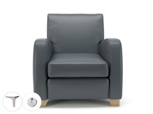 Wynne 81cm Wide Armchair in Cristina Marrone Ultima Faux Leather - Image 5