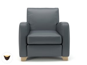 Wynne 81cm Wide Armchair in Cristina Marrone Ultima Faux Leather - Image 7