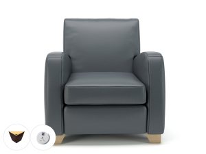Wynne 81cm Wide Armchair in Cristina Marrone Ultima Faux Leather - Image 9