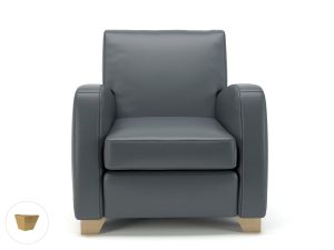 Wynne 81cm Wide Armchair in Cristina Marrone Ultima Faux Leather - Image 11