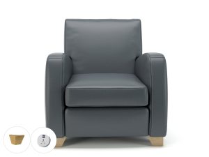 Wynne 81cm Wide Armchair in Cristina Marrone Ultima Faux Leather - Image 13