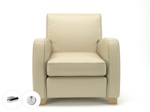 Wynne 81cm Wide Armchair in Cristina Marrone Ultima Faux Leather - Image 15