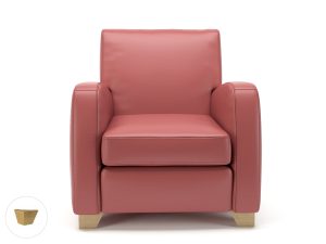 Wynne 81cm Wide Armchair in Cristina Marrone Ultima Faux Leather - Image 39