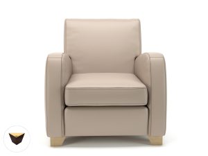 Wynne 81cm Wide Armchair in Cristina Marrone Ultima Faux Leather - Image 81