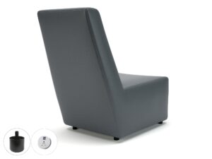 Pella 65cm Wide Chair in Cristina Marrone Ultima Faux Leather with Socket - Image 3