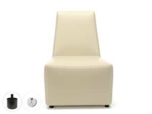 Pella 65cm Wide Chair in Cristina Marrone Ultima Faux Leather with Socket - Image 5
