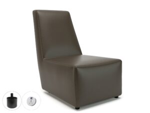 Pella 65cm Wide Chair in Cristina Marrone Ultima Faux Leather with Socket - Image 16