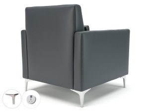 Roselle 90cm Wide Armchair in Cristina Marrone Ultima Faux Leather with Socket - Image 3