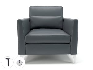 Roselle 90cm Wide Armchair in Cristina Marrone Ultima Faux Leather with Socket - Image 5