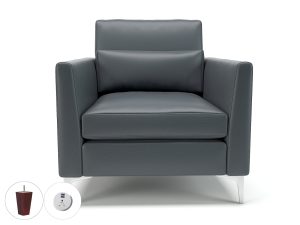 Roselle 90cm Wide Armchair in Cristina Marrone Ultima Faux Leather with Socket - Image 8