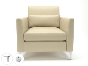 Roselle 90cm Wide Armchair in Cristina Marrone Ultima Faux Leather with Socket - Image 14