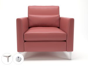 Roselle 90cm Wide Armchair in Cristina Marrone Ultima Faux Leather with Socket - Image 26