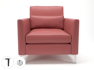Roselle 90cm Wide Armchair in Cristina Marrone Ultima Faux Leather with Socket - Image 29