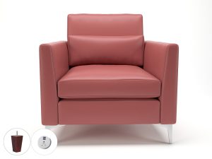 Roselle 90cm Wide Armchair in Cristina Marrone Ultima Faux Leather with Socket - Image 32