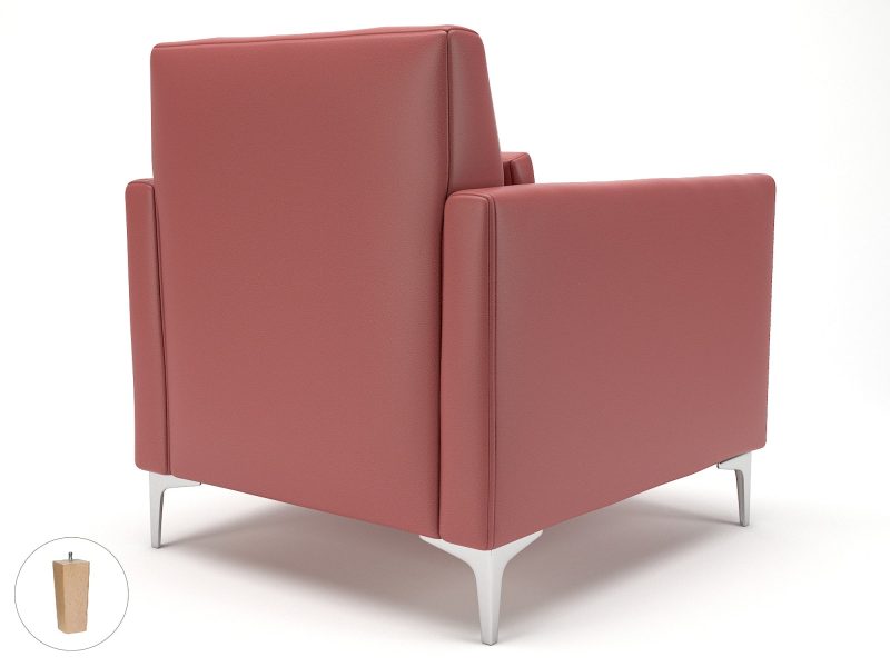 Roselle 90cm Wide Armchair in Cristina Marrone Ultima Faux Leather - Image 36