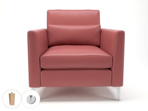 Roselle 90cm Wide Armchair in Cristina Marrone Ultima Faux Leather with Socket - Image 35