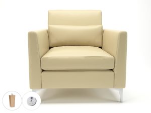 Roselle 90cm Wide Armchair in Cristina Marrone Ultima Faux Leather with Socket - Image 47