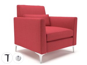 Roselle 90cm Wide Armchair in Camira Era Fabric with Socket - Image 4