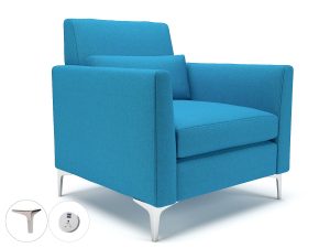 Roselle 90cm Wide Armchair in Camira Era Fabric with Socket - Image 13