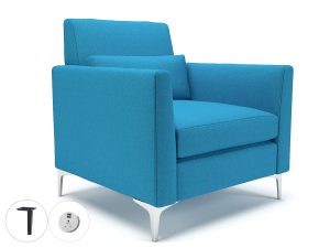 Roselle 90cm Wide Armchair in Camira Era Fabric with Socket - Image 16