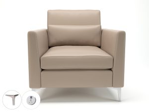 Roselle 90cm Wide Armchair in Cristina Marrone Ultima Faux Leather with Socket - Image 50