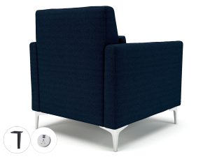 Roselle 90cm Wide Armchair in Camira Era Fabric with Socket - Image 30